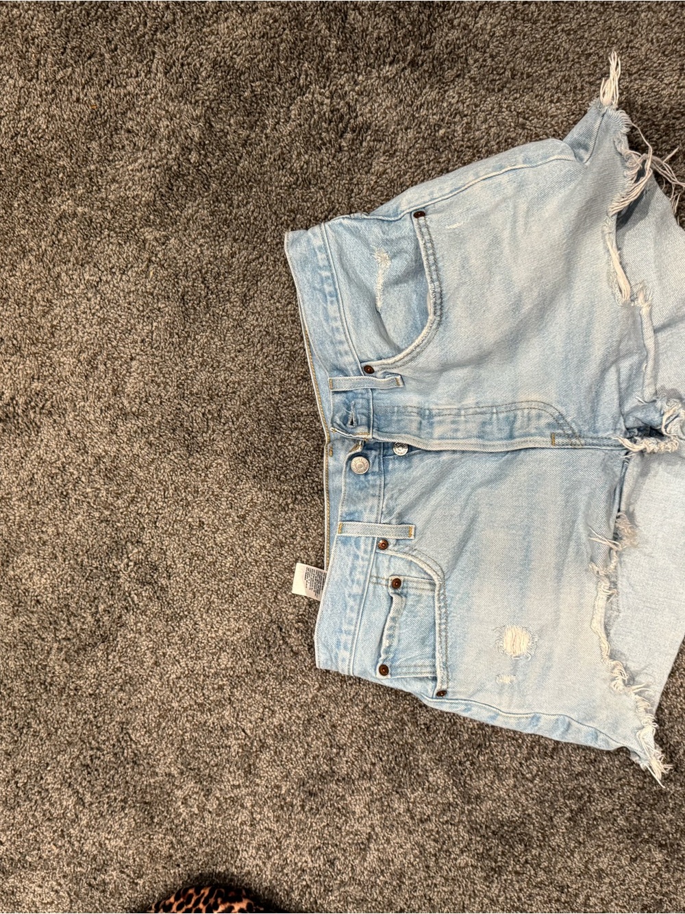Levi's Light Blue Distressed Cutoff Jean Shorts